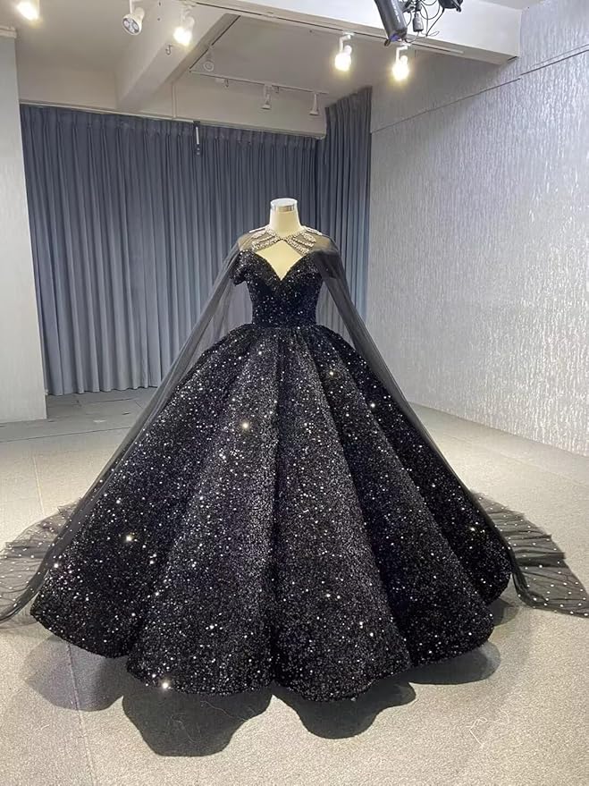 Black puffy deals gown