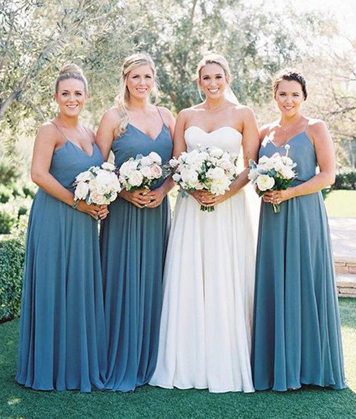 Discount Blue Bridesmaid dresses for wedding 2024