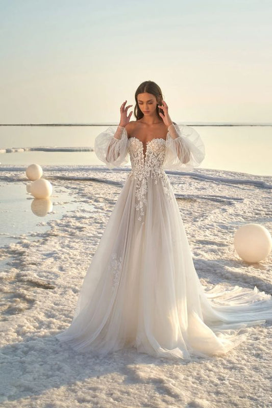 Puff Sleeve Wedding Dresses For A Romantic Wedding Look