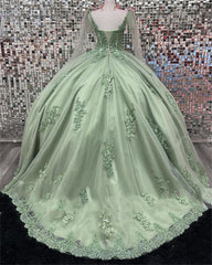 2024 Cheap Sage Quinceanera Dresses Lace Straps Green Sweet 16 Dresses Appliques MyChicDress