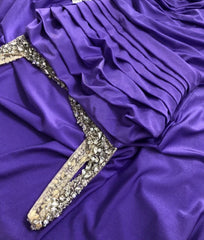 2024 Long Purple Mermaid Prom Dress Square Neck Formal Dress Straps With Beadings MyChicDress