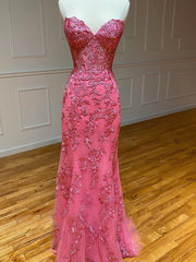 2025 Hot UK Red Lace Prom Dresses Purple Mermaid Long Appilique Evening Dress MyChicDress