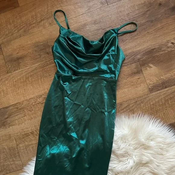 Beach Emerald Green Bridesmaid Dresses Silk Satin Wedding Guest Dress MyChicDress