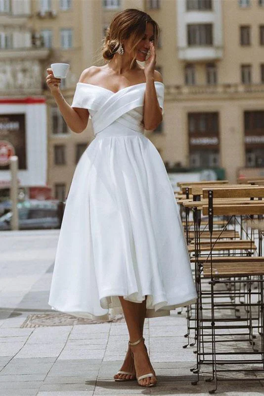 Vestido de novia corto blanco de playa