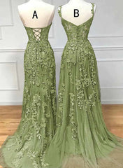 Cheap Green Lace Prom Dress Sage Long Evening Dress UK