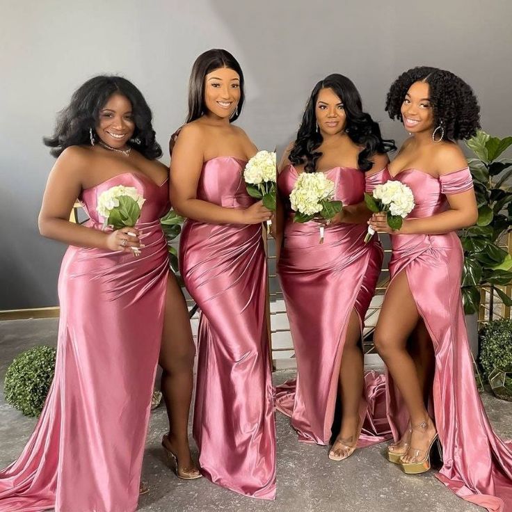 Rose red bridesmaid dresses online