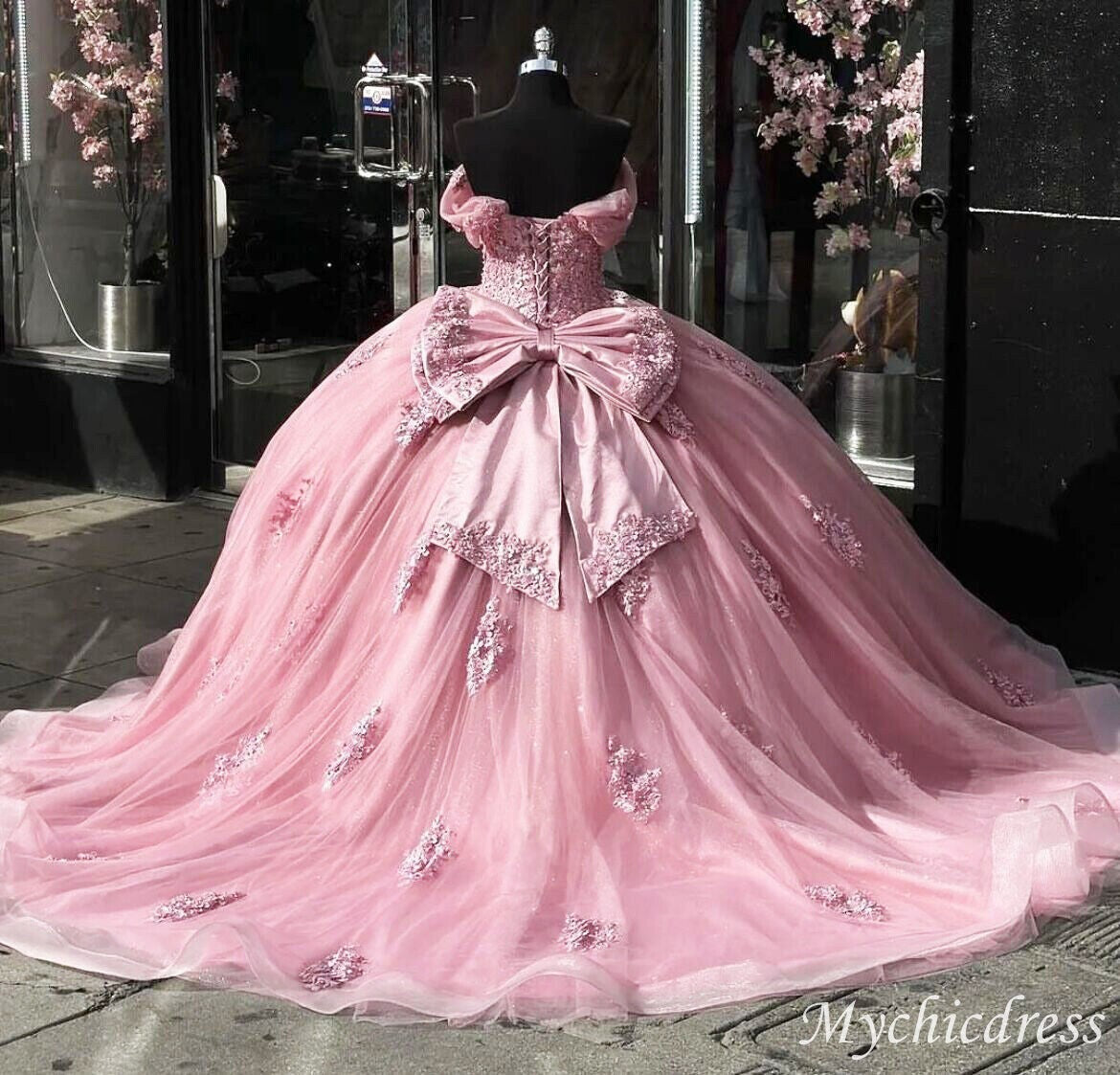 Ball gown with bow best sale