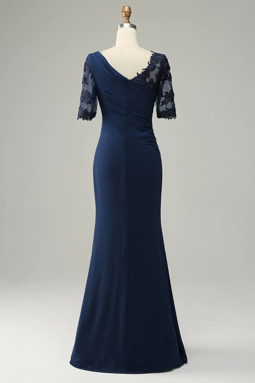 Navy blue mother of the bride long dresses best sale