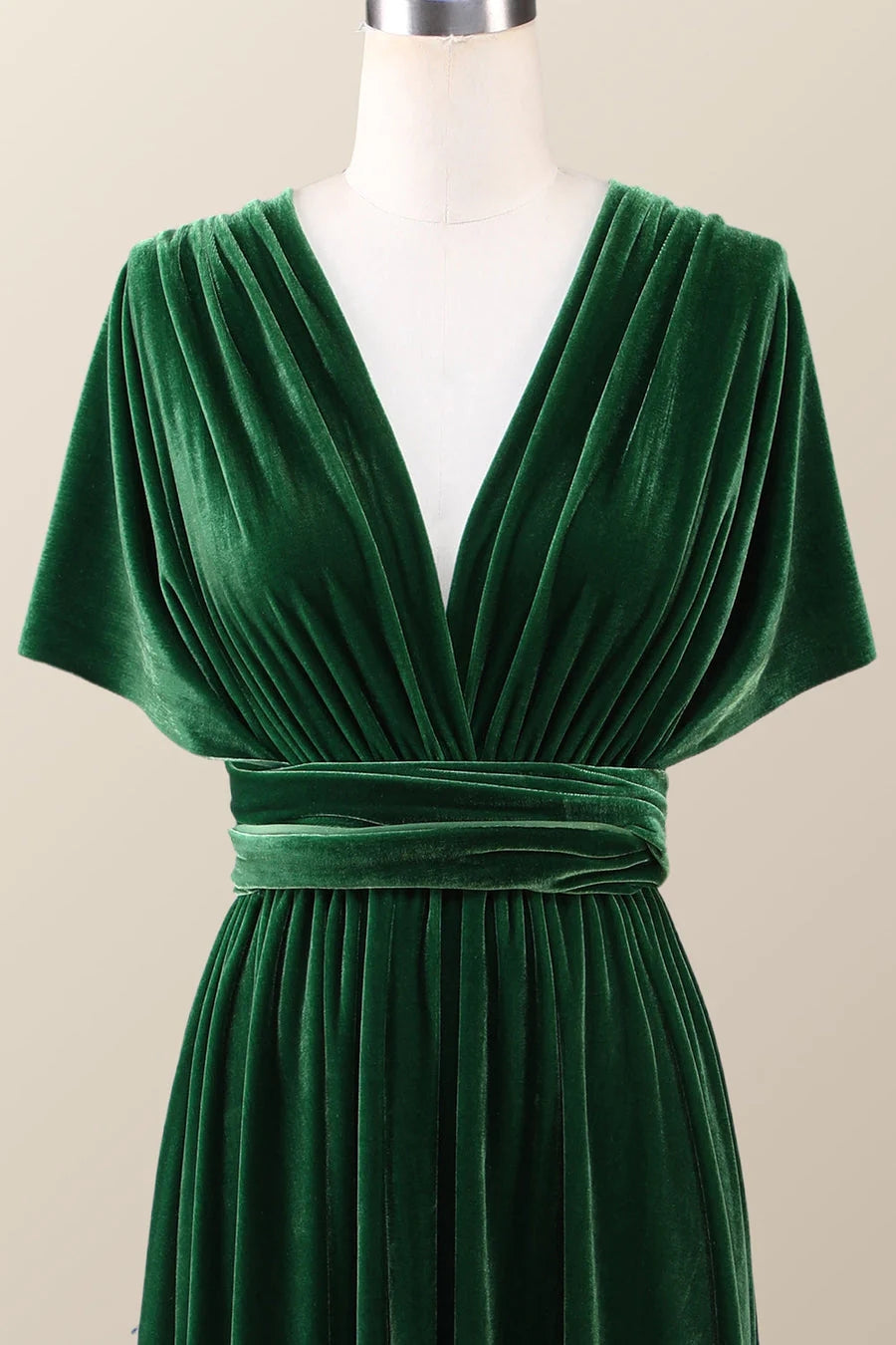 Infinity Dark Green Velvet Bridesmaid Dress Long Winter Formal Dress MyChicDress