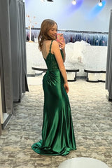 New Long Emerald Green Prom Dresses Lace Mychicdress