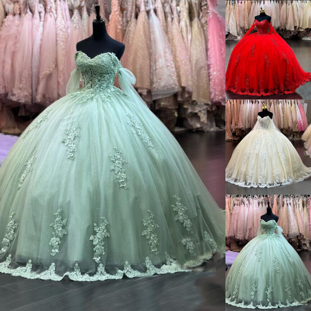 MyChicDress Princess Mint Green Quinceanera Dresses Lace 2025 Sweet 16 Birthday Party Dress US0 Pink