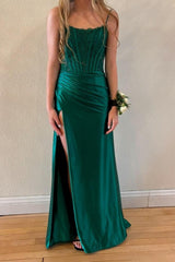 Strapless Red Lace 2025 Prom Dresses Satin Mermaid Evening Gown UK