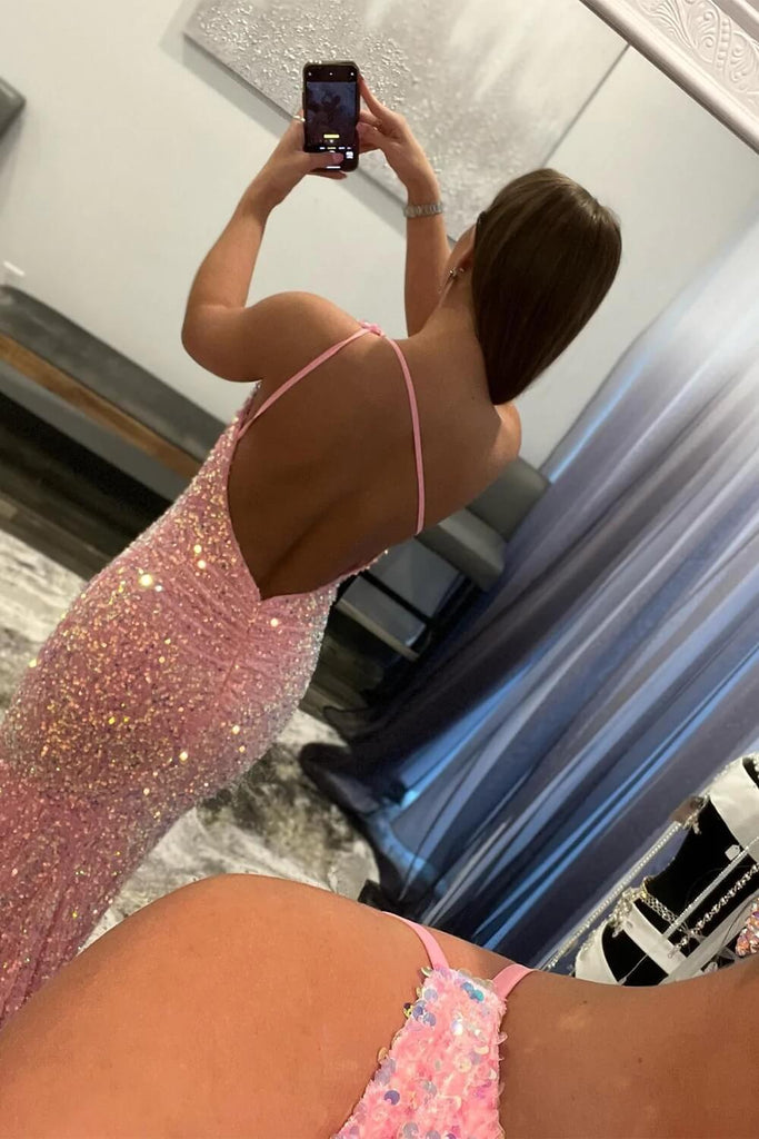 2024 Sparkly Sequins Mermaid Prom Dresses One Shoulder Long Formal Dre Mychicdress 