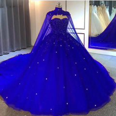 2025 Ball Gown Appliques Crystals Gothic Black Wedding Dresses Sleeveless with Cape MyChicDress