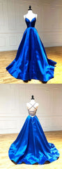 2025 Cheap UK A Line Prom Dresses Royal Blue Simple Evening Dresses MyChicDress