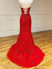 2025 Hot UK Red Lace Prom Dresses Purple Mermaid Long Appilique Evening Dress MyChicDress