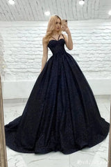 A Line 2025 Black Sequin Prom Dresses Glitter Sleeveless Long Evening Gowns MyChicDress