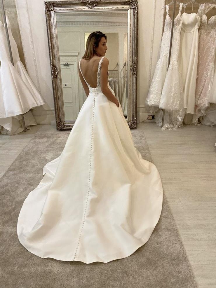 A Line V Neck Sleeveless Satin Wedding Dresses MyChicDress