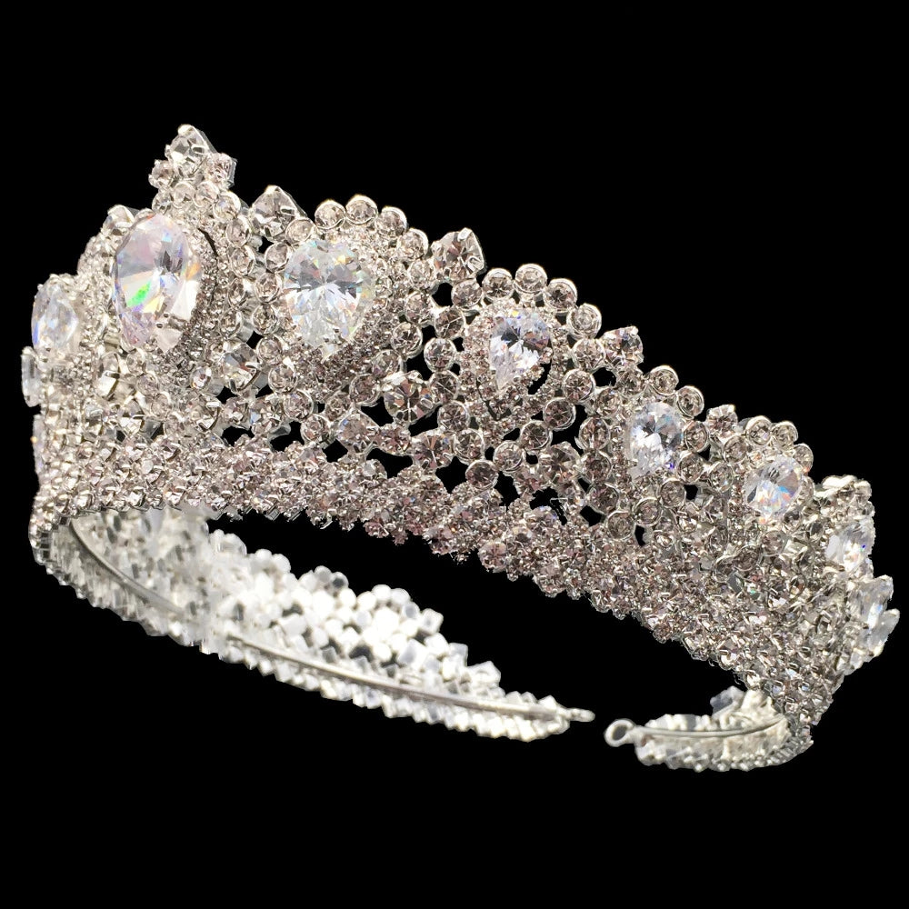 Bling Bling Wedding Crown Zirconia Crystal Woman Tiaras and Crowns For Quince Party MyChicDress