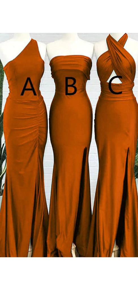 Cheap Burnt Orange Bridesmaid Dresses Mermaid Mismatched Wedding Guest Dress MyChicDress