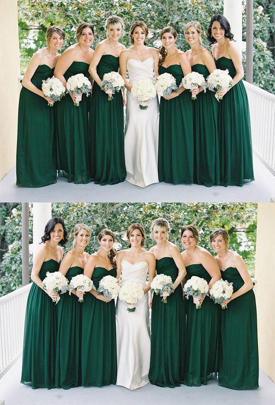 Cheap Chiffon Emerald Green Bridesmaid Dresses Long Wedding Guest Dress MyChicDress