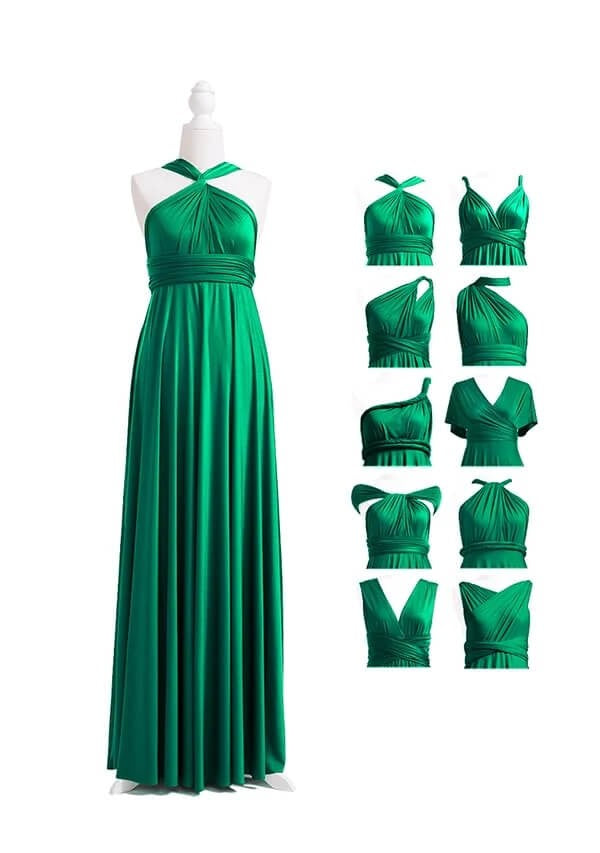 Cheap Infinity Chiffon Emerald Green Junior Bridesmaid Dresses Multiway MyChicDress