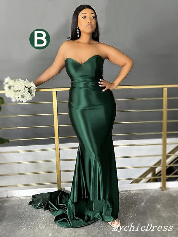 Cheap Multiway African Green Bridesmaid Dresses Velvet Emerald Wedding Guest Dress MyChicDress