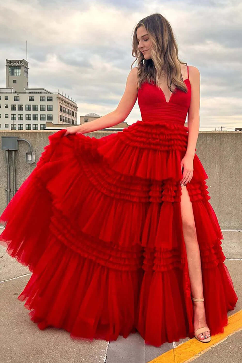 Long red dress cheap on sale