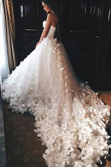 Elegant Sweetheart Ball Gown Beach Wedding Dresses With Appliques MyChicDress