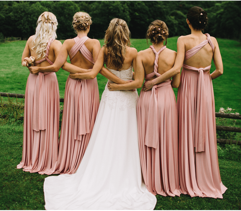 Dusty rose bridesmaid dresses long deals