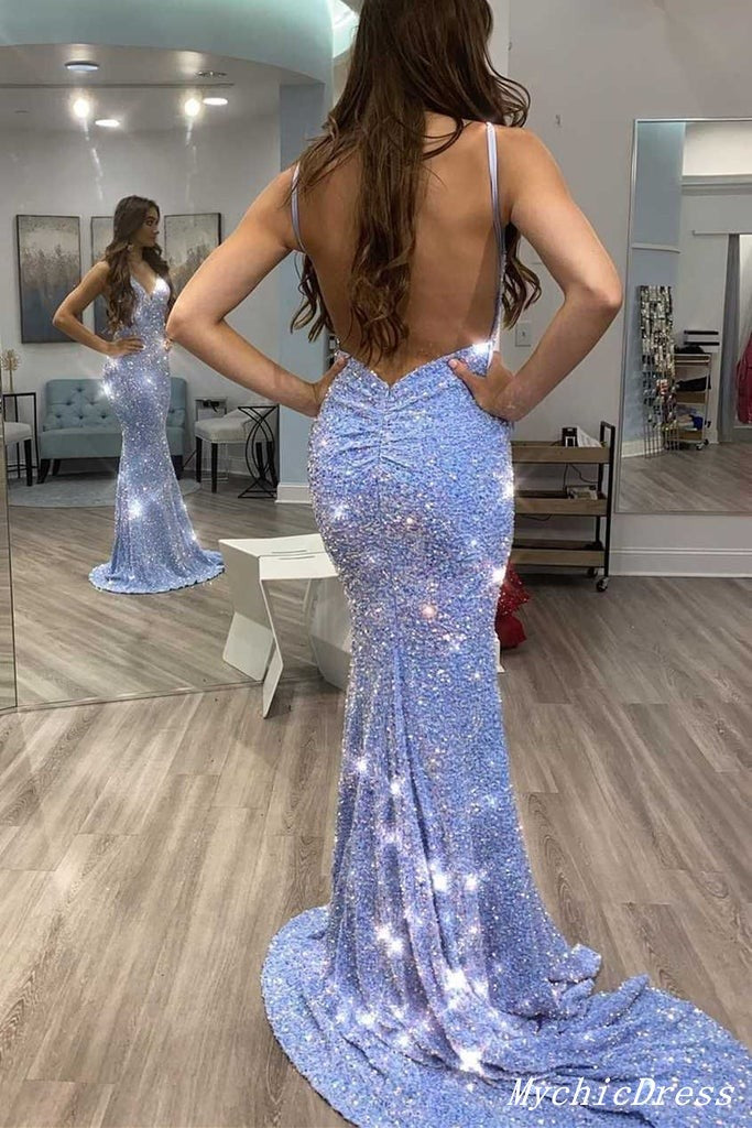 Open back prom dress mermaid best sale