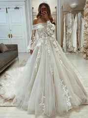 Puffy sleeve wedding dress best sale