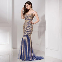 Gorgeous Mermaid Long Prom Dresses Spaghetti Straps Evening Gown MyChicDress