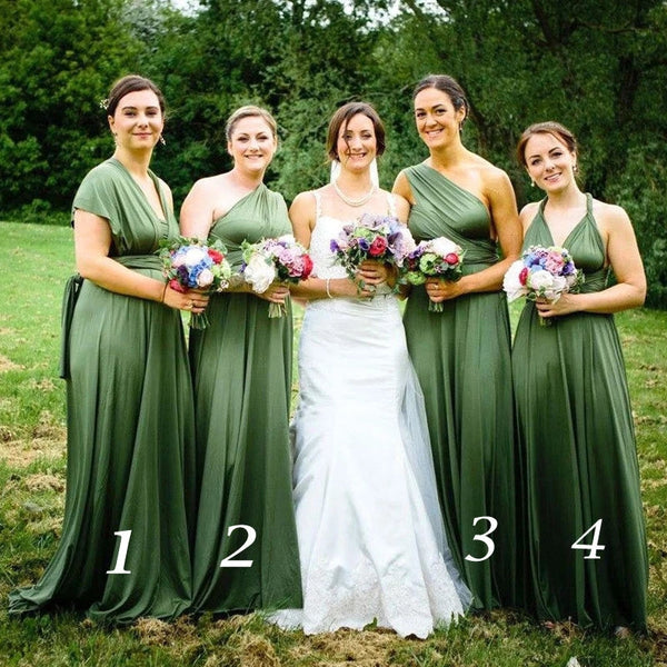 MyChicDress Hot Mismatched Hunter Green Bridesmaid Dresses Fall Wedding Guest Dress US2 Same As Picture 2