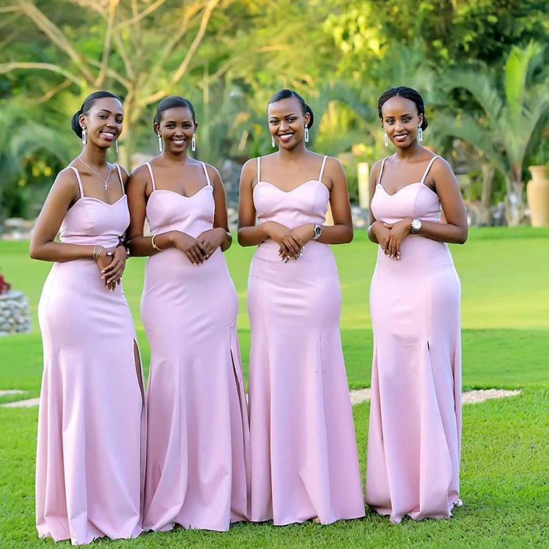 Long Cheap Pink Bridesmaid Dresses Sexy Maid of Honor Dresses - MyChicDress