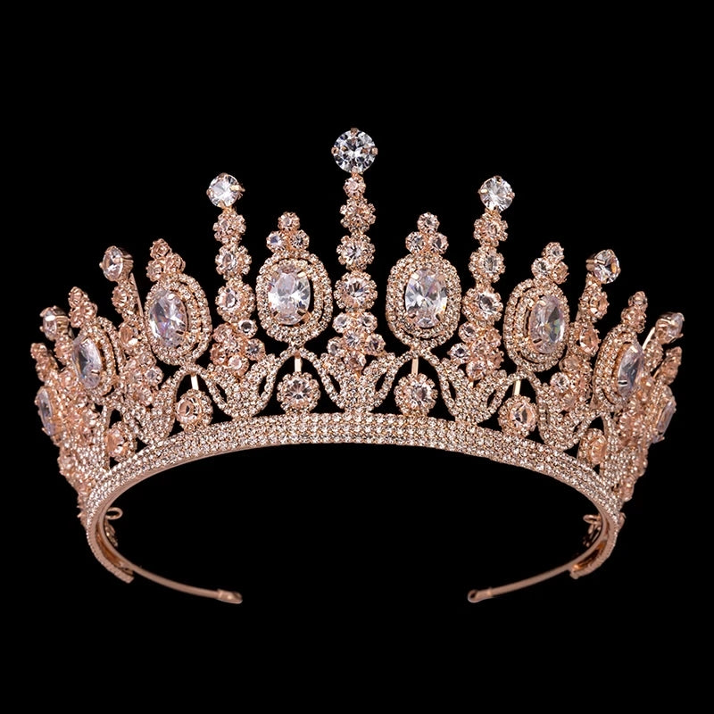 Luxury Elliptical Zircon Bridal Crowns Wedding Party Classical Crown For Women MyChicDress