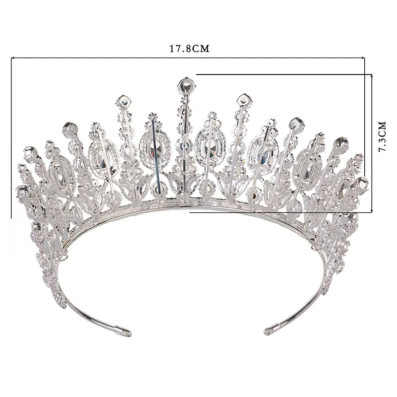 Luxury Elliptical Zircon Bridal Crowns Wedding Party Classical Crown For Women MyChicDress