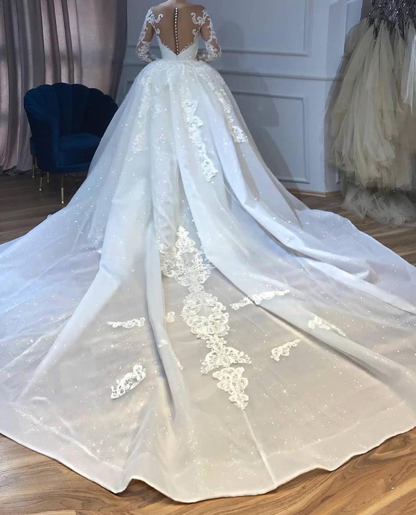 Luxury Princess Long Sleeves Lace Mermaid Wedding Dresses with Detacha ...