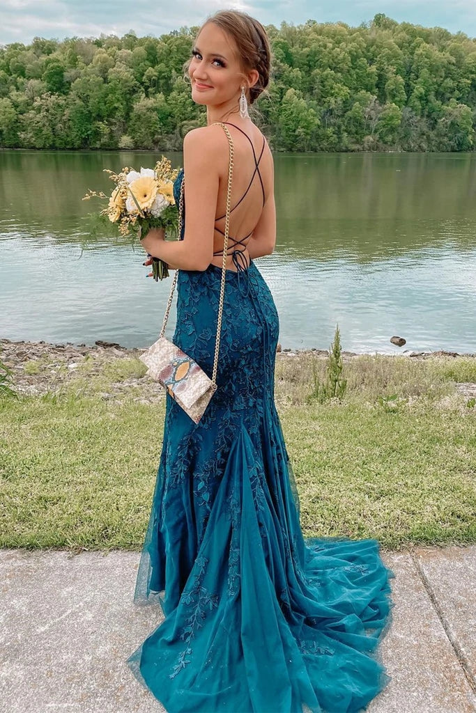 Teal Prom Dresses with Straps