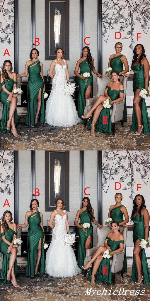 Mismatched Emerald Green Bridesmaid Dresses Mermaid Long Wedding Guest Dress MyChicDress