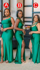 Multiway Elastic Satin Emerald Green Bridesmaid Dresses Mismatched MyChicDress