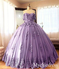 Off Shoulder Lace Ball Gown Quinceanera Dresses Embroidered MyChicDress