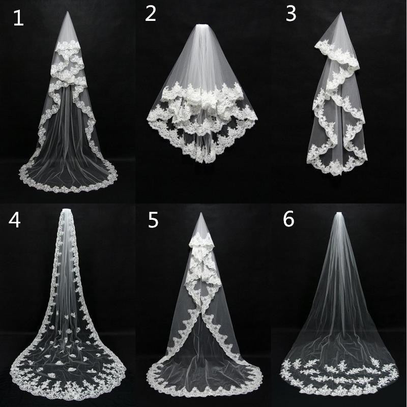 6 Styles Lace Wedding Veils Cheap Veil For Wedding Party – MyChicDress