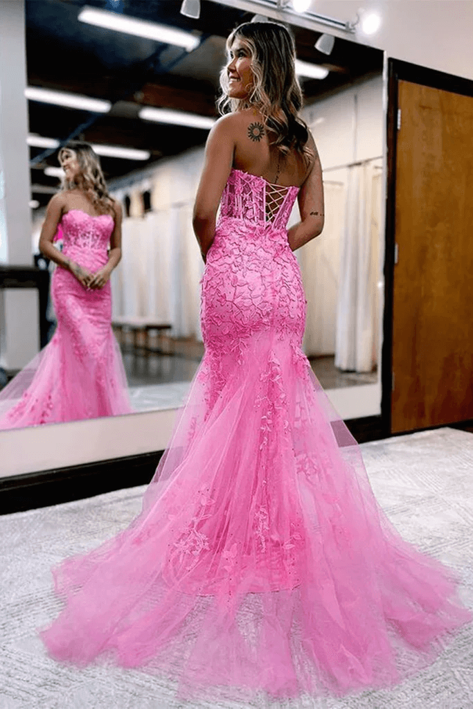 Sparkling Pink Rhinestone Mermaid Pink Corset Prom Dress With Beaded  Taffeta For Women From Weddingplanning, $124.81