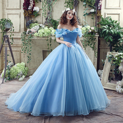 Princess Ball Gown Blue Quinceanera Dresses Tulle Sweet 16 Dresses MyChicDress