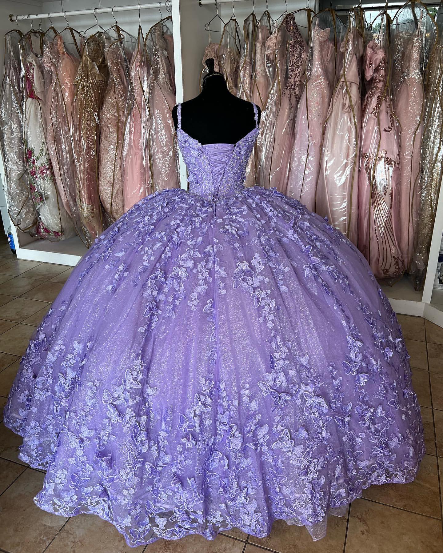 Princess Butterflies Purple Quinceanera Dresses 2025 Sweet 16 Ball Gown MyChicDress