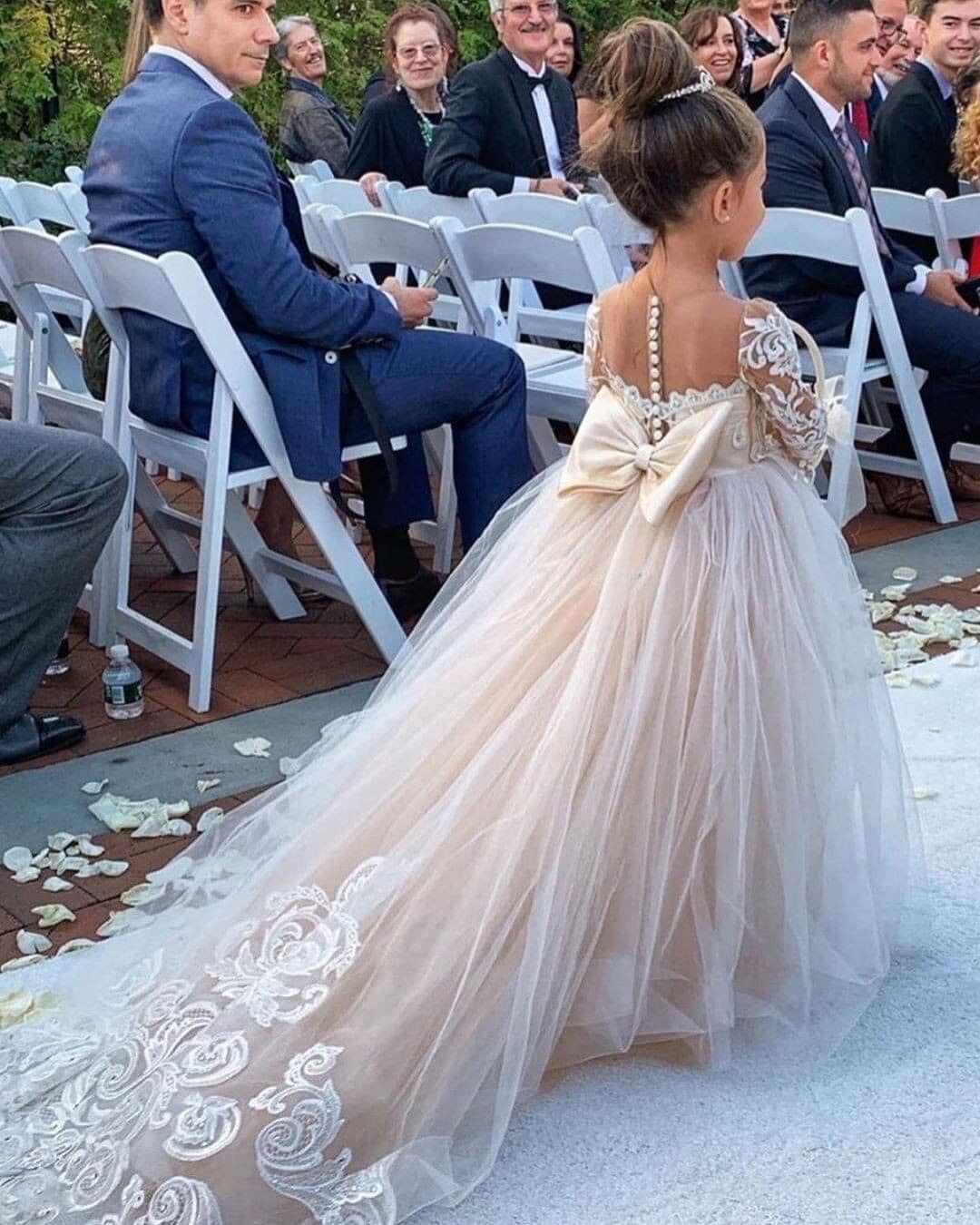 Ballgown lace flower girl dresses best sale