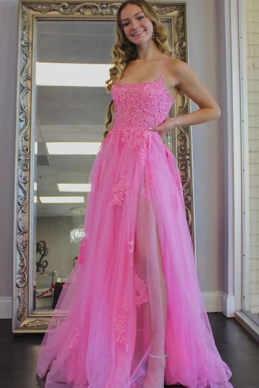 Princess Hot Pink Prom Dresses Corset