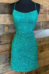 Red Short Homecoming Dresses Sequin Mermaid Hoco Dresses MyChicDress