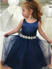 Navy and white flower girl dress best sale